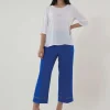 Jiveley Pantalone cropped Royal con strass taglie comode Clearance