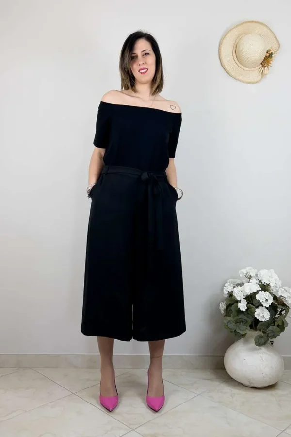 Mat Fashion Pantalone culotte al polpaccio taglie comode Best