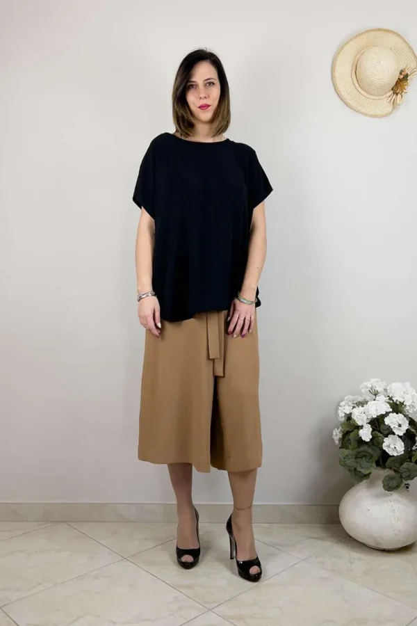 Mat Fashion Pantalone culotte al polpaccio taglie comode New