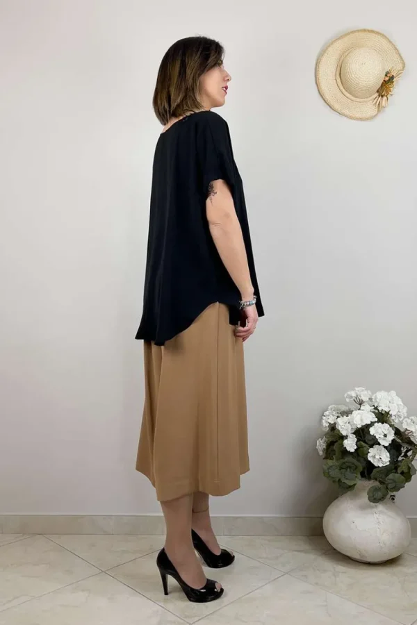 Mat Fashion Pantalone culotte al polpaccio taglie comode New