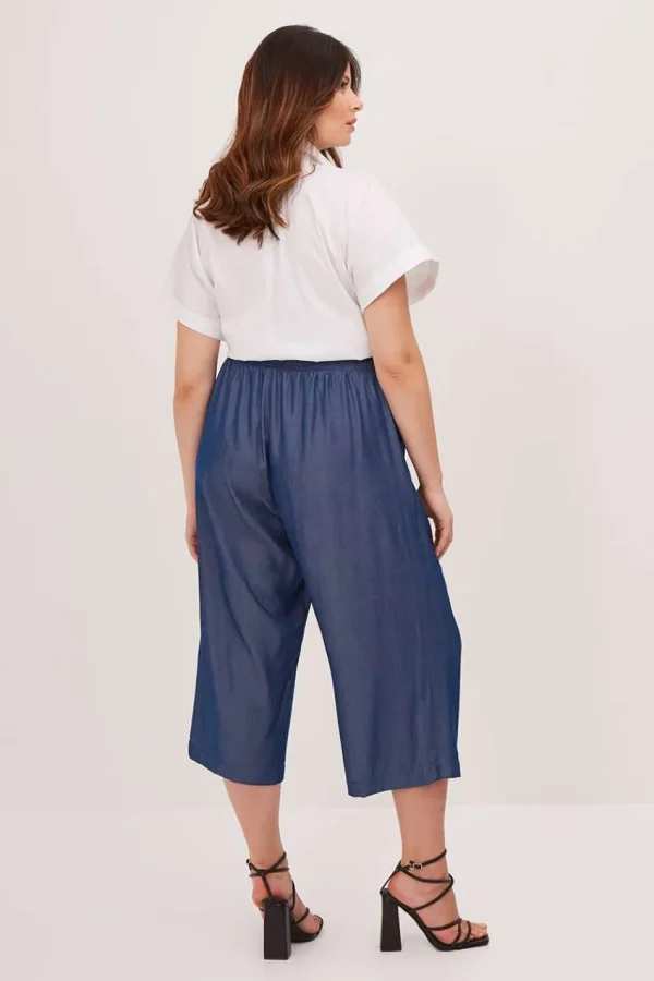 Mat Fashion Pantalone effetto denim lucido taglie comode Fashion
