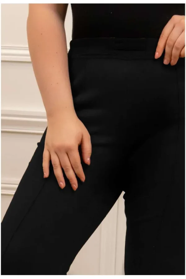 Donna Curvy Pantalone effetto pelle scamosciata taglie comode Fashion