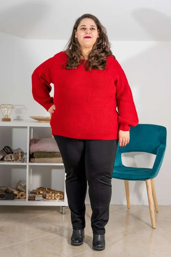 Donna Curvy Pantalone elasticizzato taglio regular taglie comode Discount