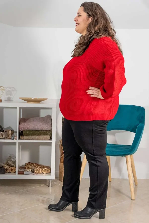 Donna Curvy Pantalone elasticizzato taglio regular taglie comode Discount
