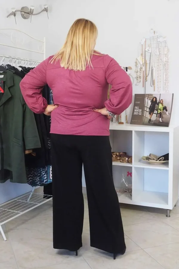 Donna Curvy Pantalone fluido con decorazione taglie comode Best