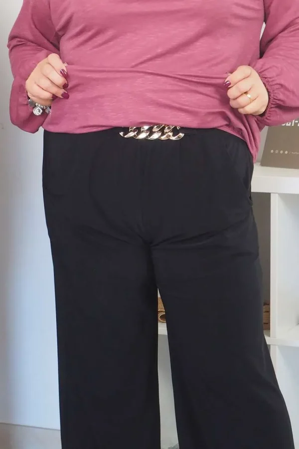 Donna Curvy Pantalone fluido con decorazione taglie comode Best