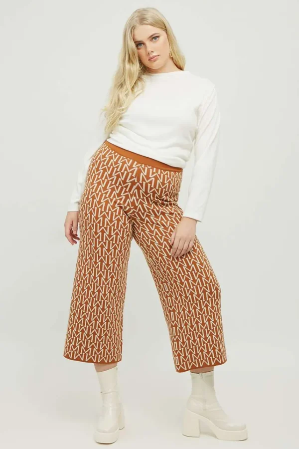 Mat Fashion Pantalone in maglina con elastico alto in vita taglie comode Discount