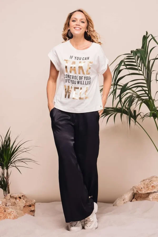 Mealys Pantalone in raso di viscosa taglie comode Hot