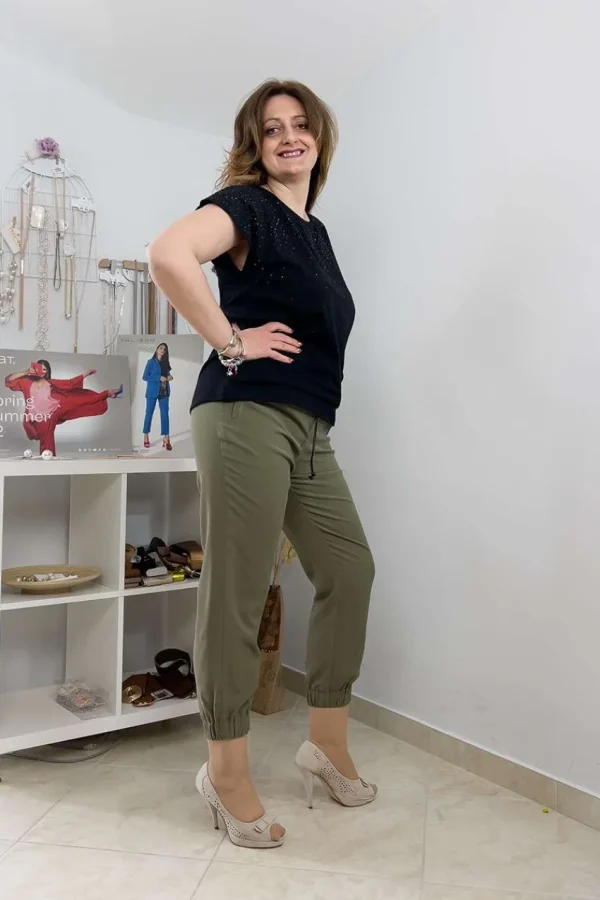Jiveley Pantalone Jogging con elastico al fondo Hot