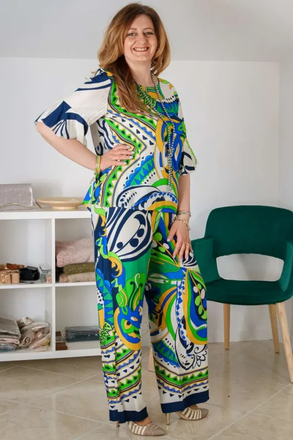 Talissa Mode Pantalone palazzo fantasia imperial taglie comode Discount