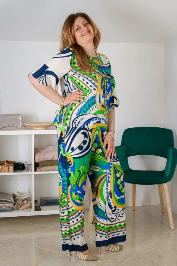 Talissa Mode Pantalone palazzo fantasia imperial taglie comode Discount
