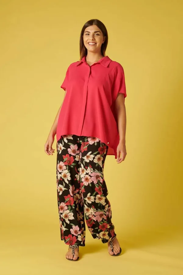 Talissa Mode Pantalone palazzo fantasia floreale tasca america taglie comode Best