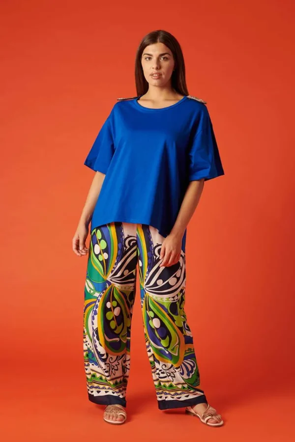 Talissa Mode Pantalone palazzo fantasia imperial taglie comode Discount