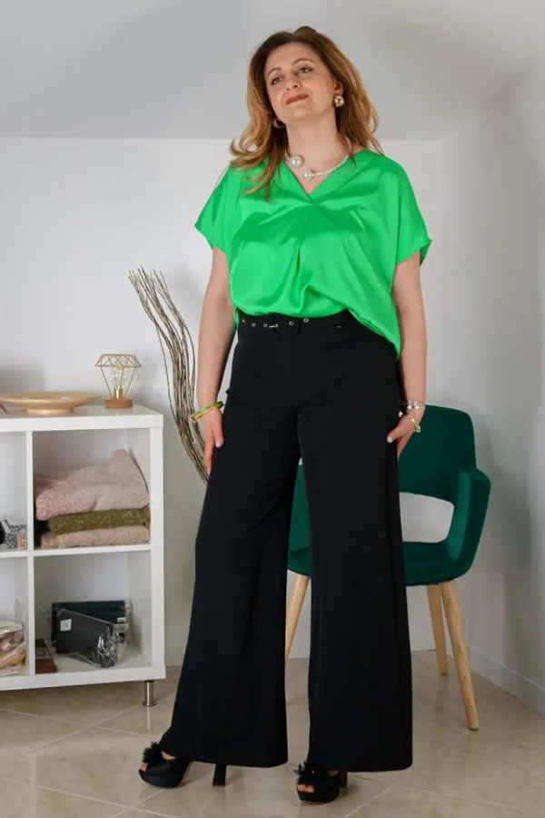 Talissa Mode Pantalone palazzo tinta unita taglie comode Outlet
