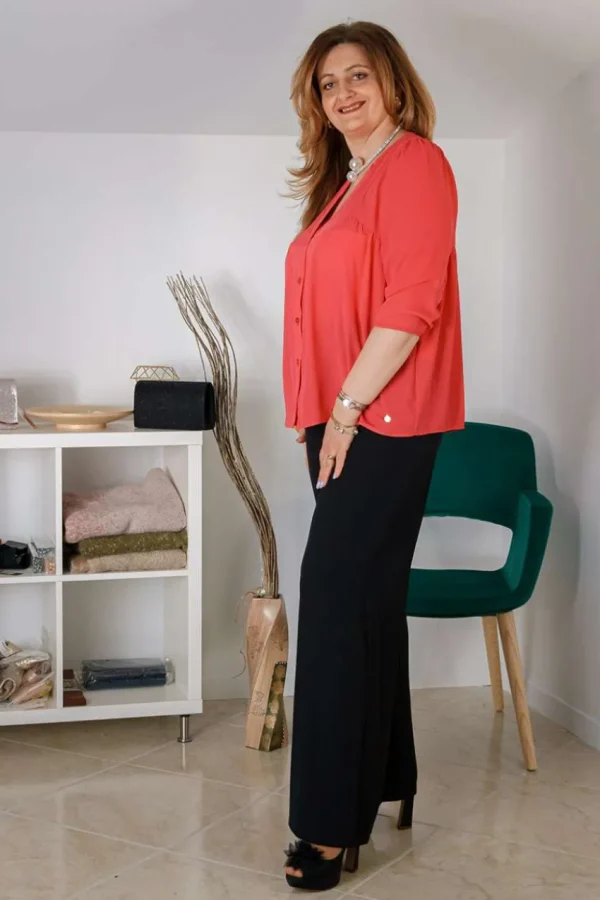 Talissa Mode Pantalone palazzo tinta unita taglie comode Outlet