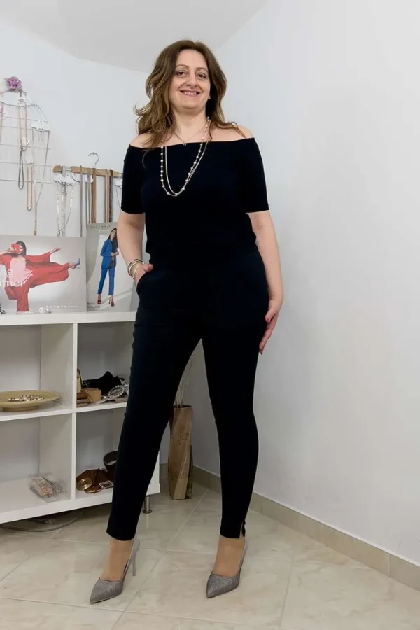 Mealys Pantalone slim con spacchi laterali taglie comode Outlet