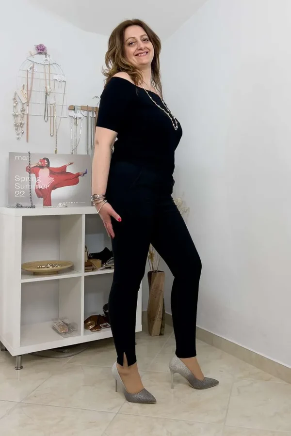 Mealys Pantalone slim con spacchi laterali taglie comode Outlet