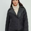Mat Fashion Piumino con combinazione di tessuti taglie comode Fashion