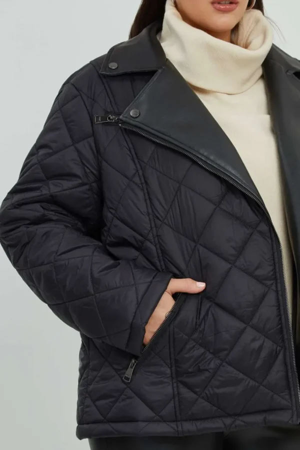 Mat Fashion Piumino con combinazione di tessuti taglie comode Fashion