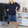 Navigazione Pullover con scollo a V con maniche lunghe taglie forti Hot
