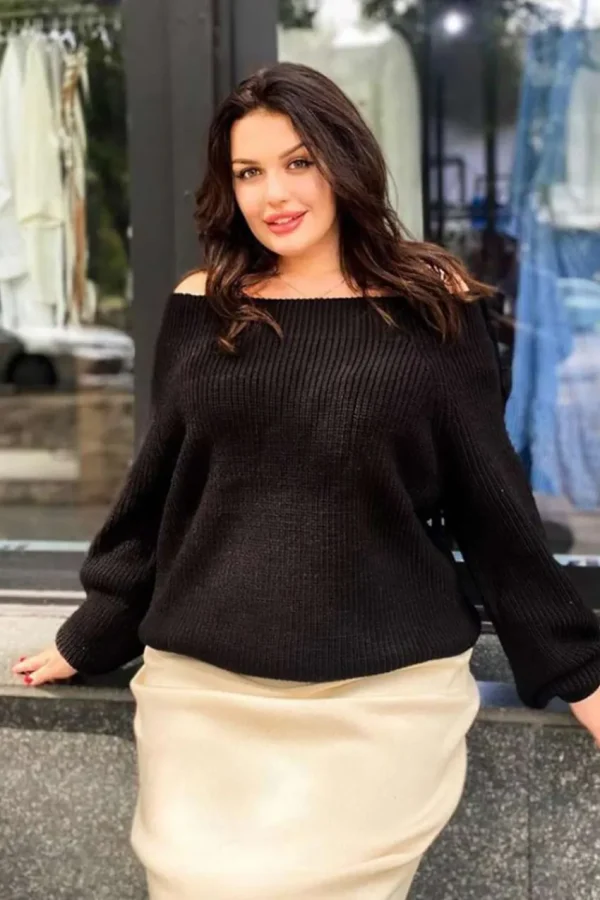 Mat Fashion Pullover con spalle scoperte taglie comode Sale