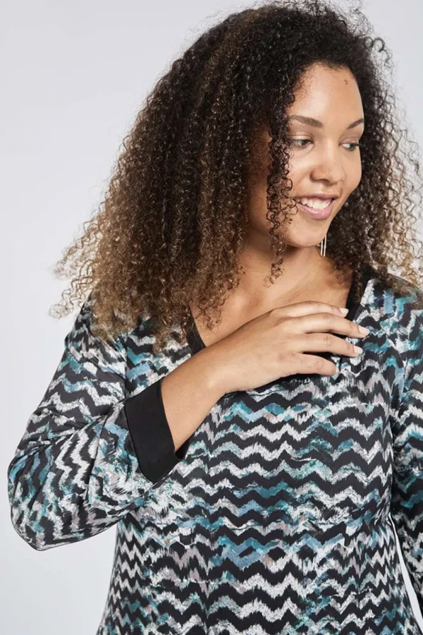 SPG Woman Pullover con stampa a zigzag taglie comode Discount