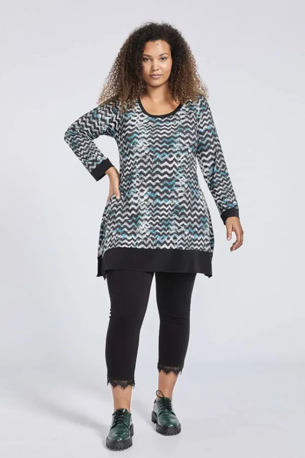 SPG Woman Pullover con stampa a zigzag taglie comode Discount