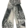 Donna Curvy Sciarpa blocchi di colore e fantasia leopardata Best