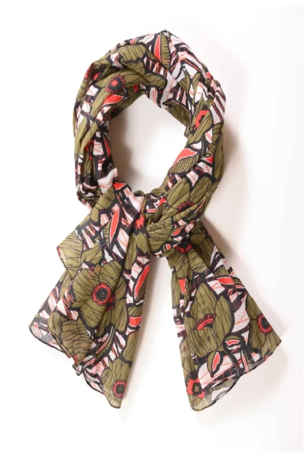 Donna Curvy Stola con fiori verdi Clearance