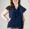 Donna Curvy Top con fiocco taglie comode Outlet