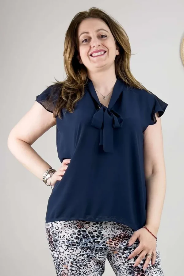 Donna Curvy Top con fiocco taglie comode Outlet