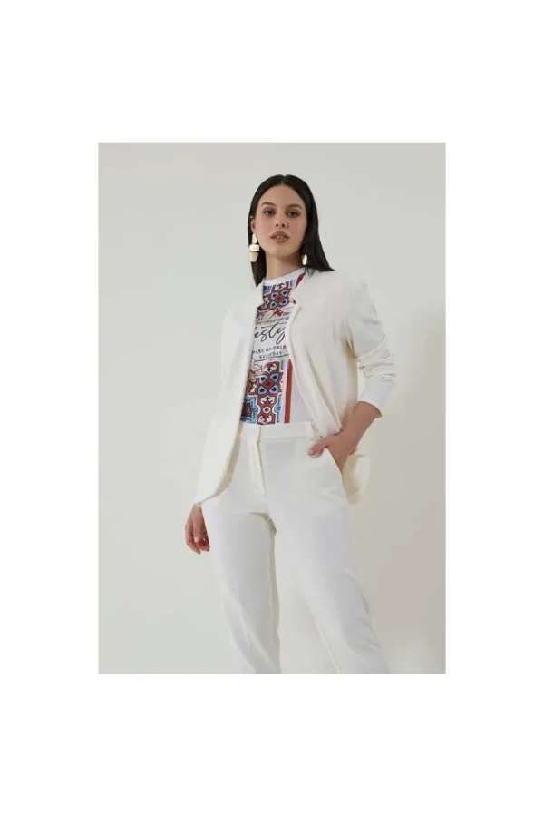 Jiveley T-shirt collo rotondo con stampa maiolica taglie comode New