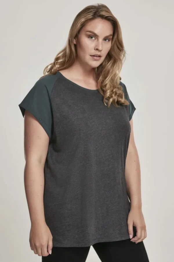 Urban Classics T-shirt con maniche raglan a contrasto taglie forti Outlet