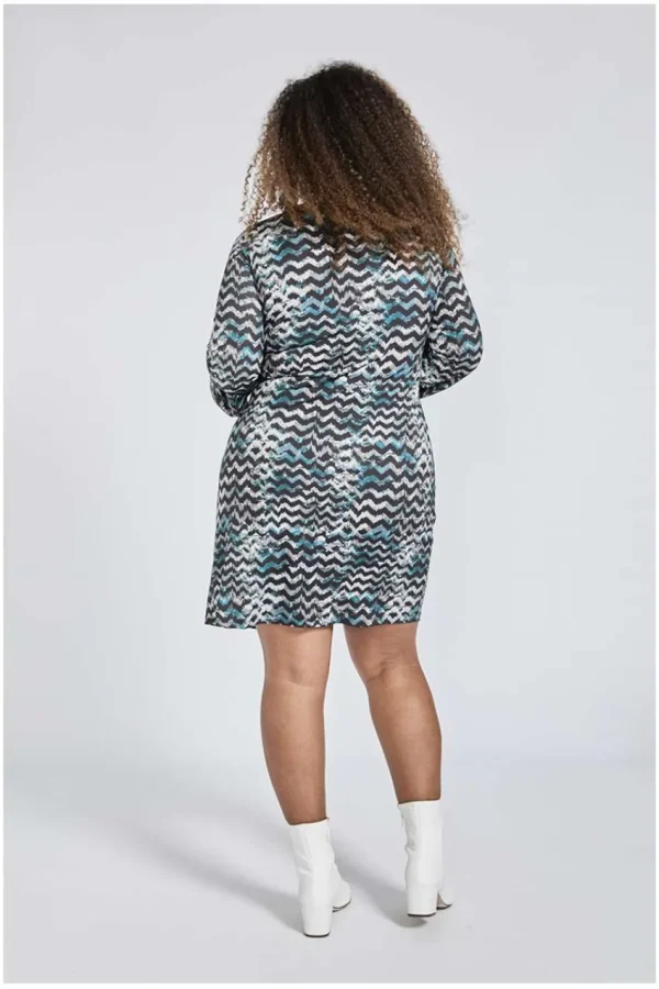 SPG Woman Vestito incrociato con stampa a zigzag taglie comode Fashion